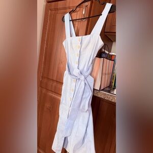 Aritzia Babaton brand Light Blue Midi Dress with Yellow Buttons